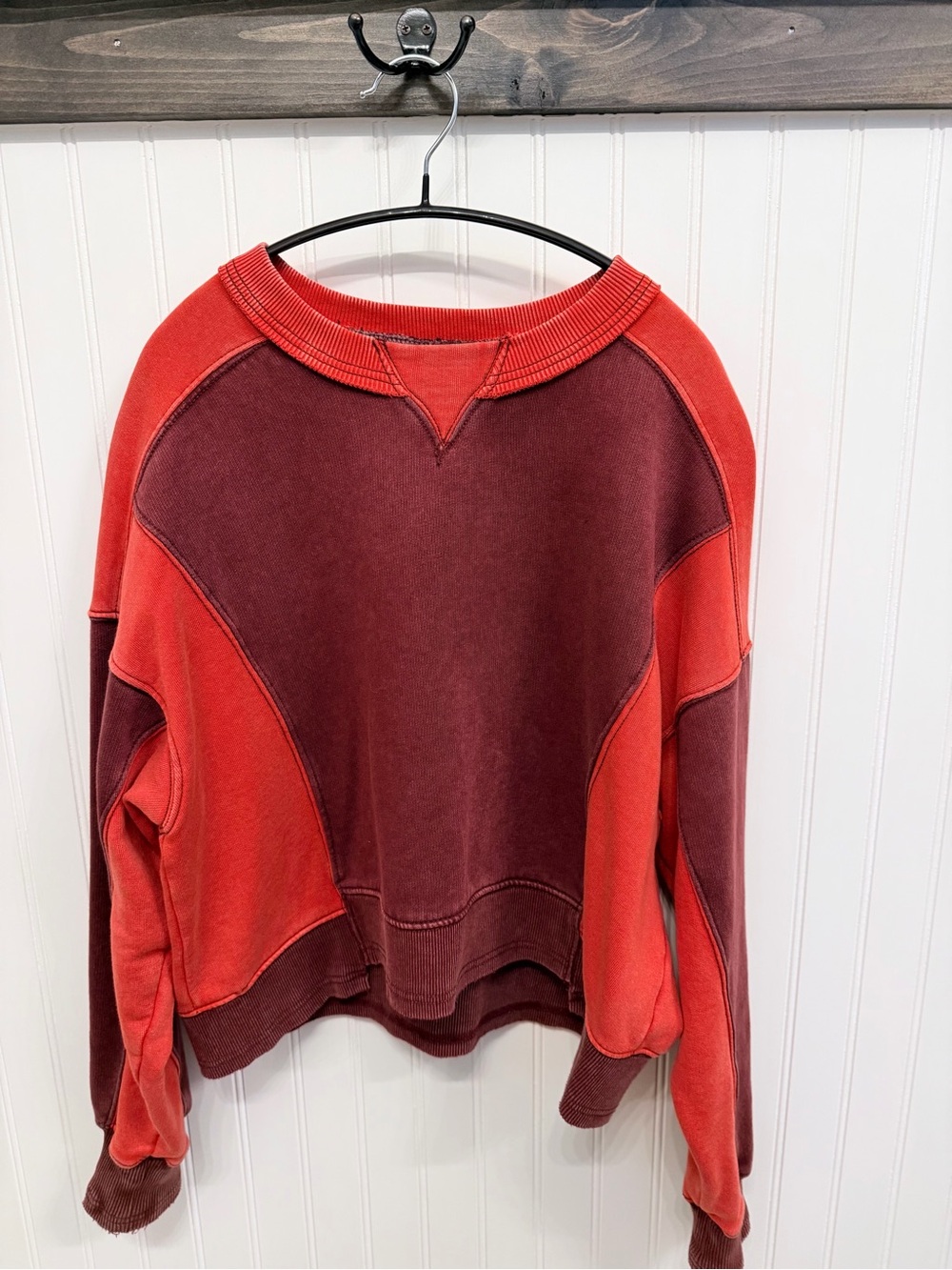 FP Movement by Free People Red & Burgundy Women’s Crewneck Sweater